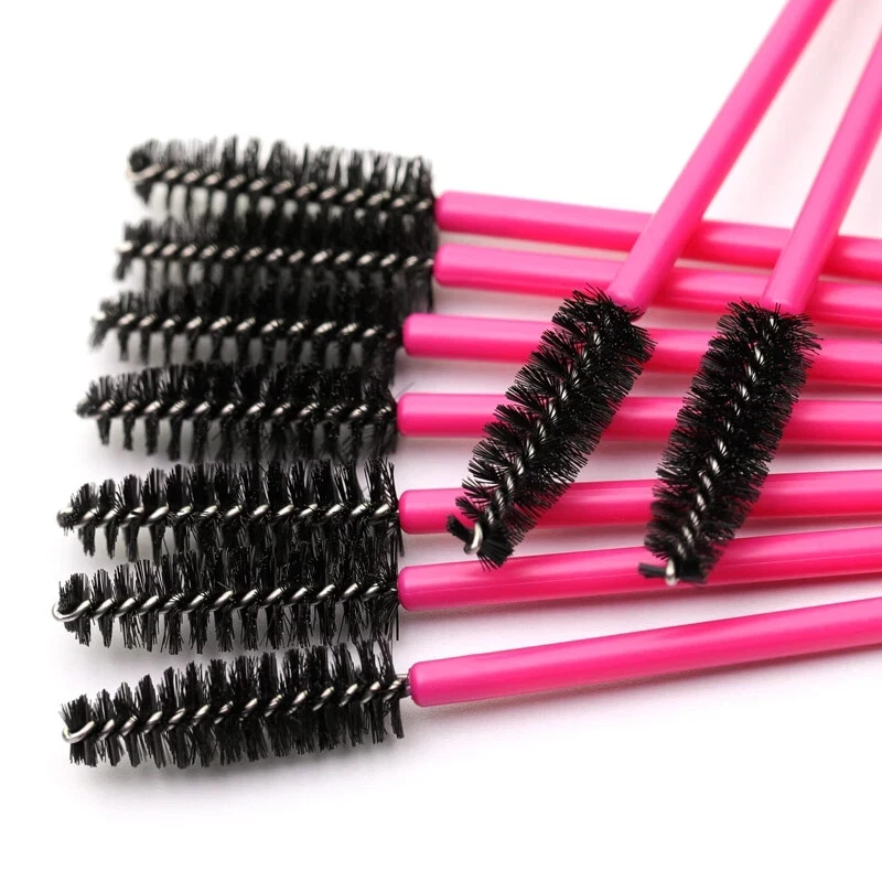 100 Pcs Disposable Mascara Wands Lash Extension & Brow Spoolie Eyelash Brushes