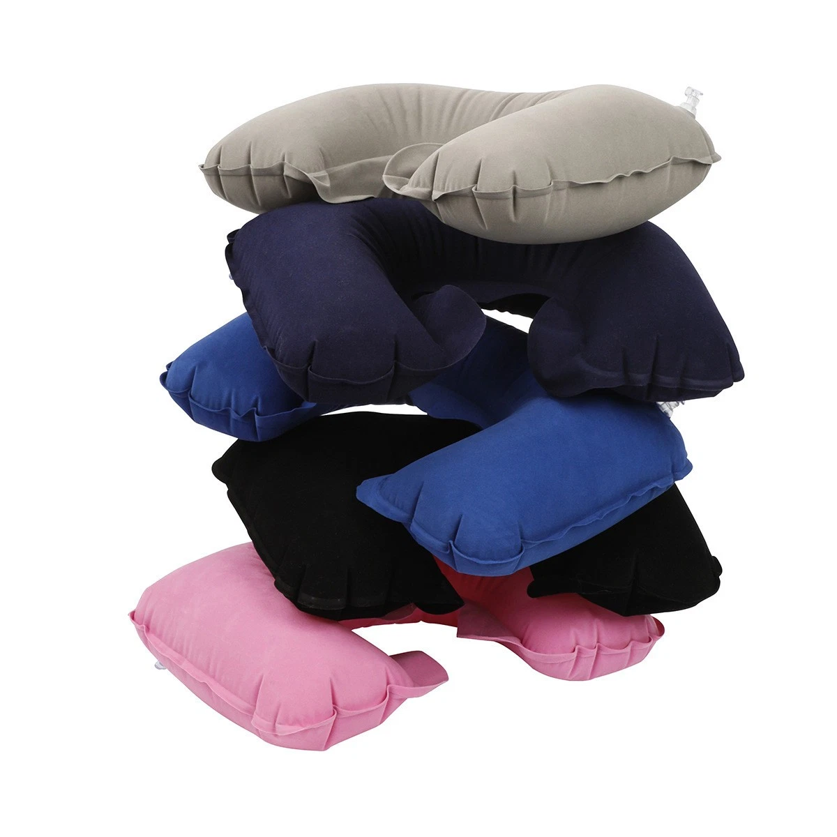 Travel Neck Pillow Inflatable Head Rest Cushion Support Camping Pillow Blue Pink