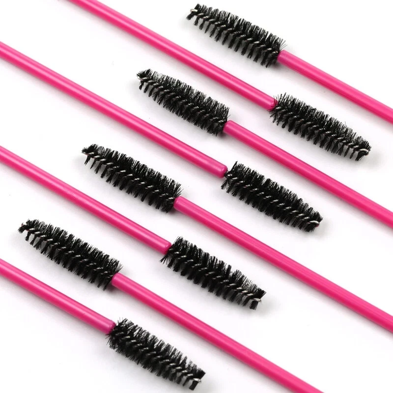 100 Pcs Disposable Mascara Wands Lash Extension & Brow Spoolie Eyelash Brushes